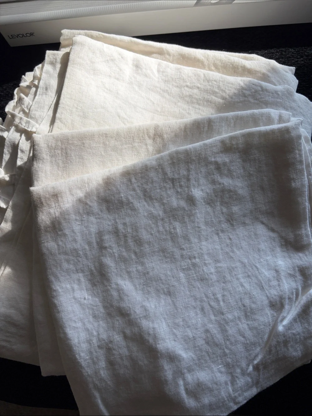 IKEA Classic White Linen Duvet Cover & Shams - king size; like new
